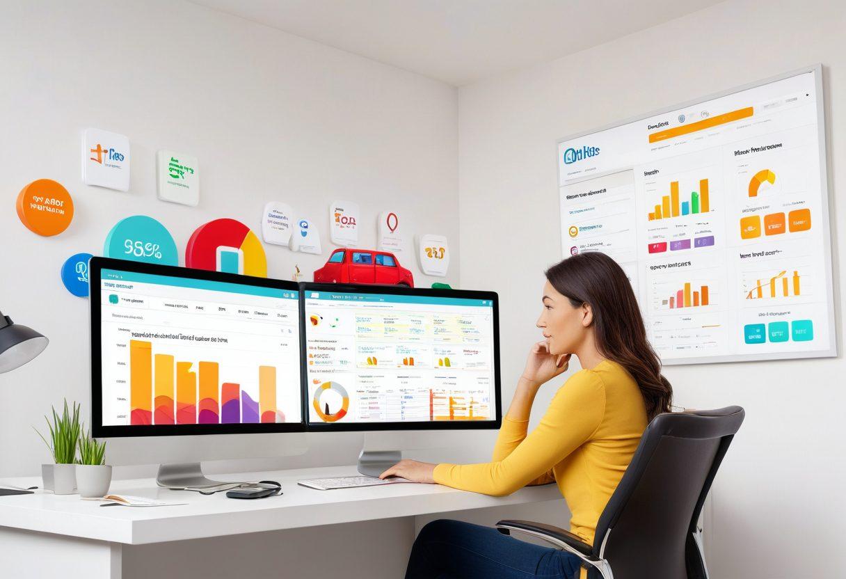 A visually engaging and informative scene depicting a person sitting at a computer, comparing various insurance quotes displayed in colorful graphs and charts. Surround the person with symbols of insurance like houses, cars, and health icons, creating a sense of comparison. Use bright, inviting colors to enhance the user-friendly atmosphere of online insurance shopping. Include a digital clock in the background to symbolize efficiency. super-realistic. vibrant colors. white background.